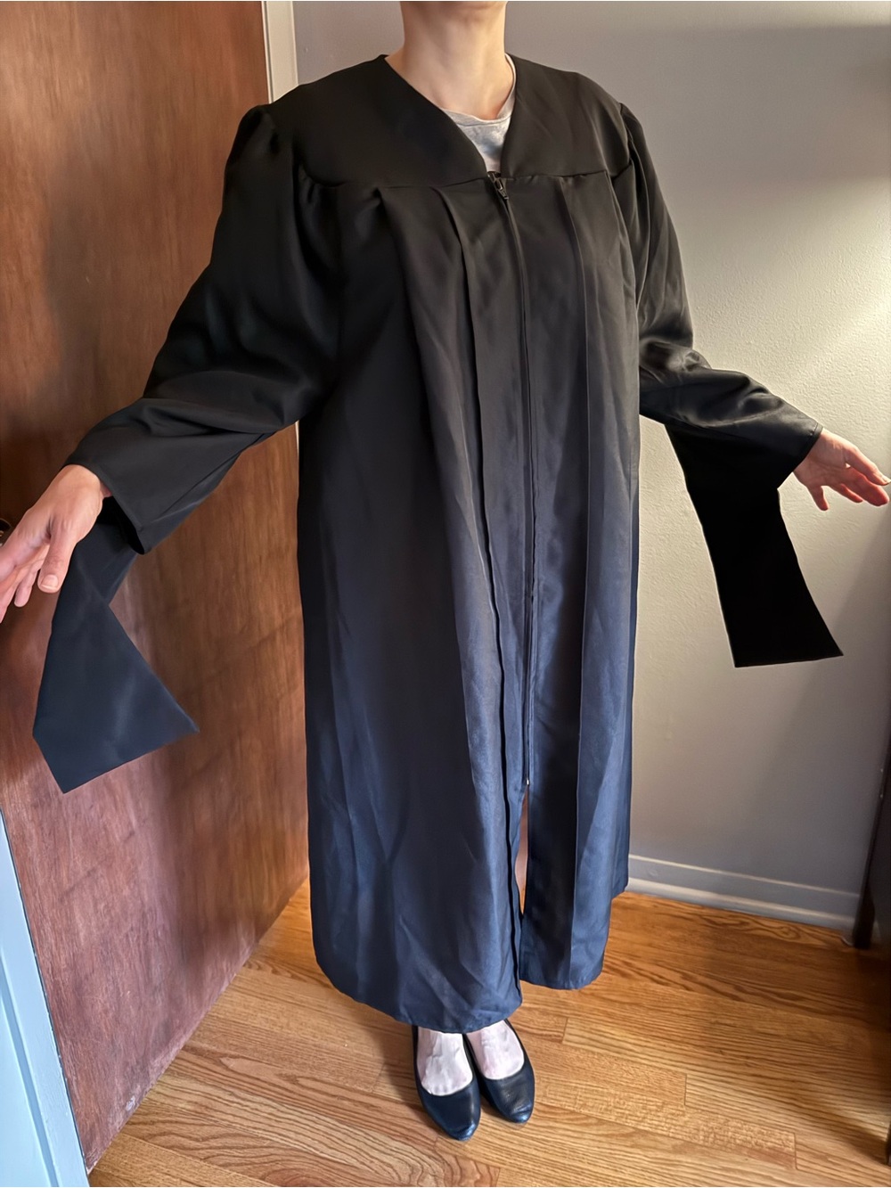 Master’s level Black Graduation Gown 5’3”-5’4” Great for Halloween/cosplay